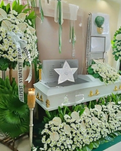 all white funeral set up # 1